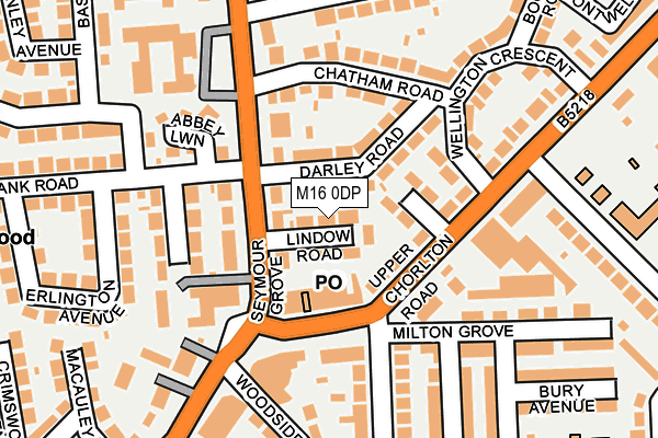 M16 0DP map - OS OpenMap – Local (Ordnance Survey)