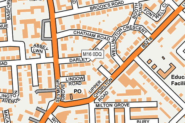 M16 0DQ map - OS OpenMap – Local (Ordnance Survey)