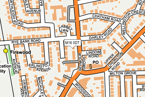 M16 0DT map - OS OpenMap – Local (Ordnance Survey)