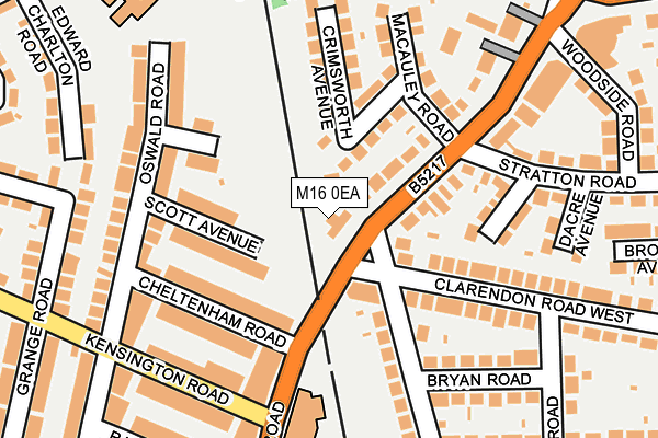 M16 0EA map - OS OpenMap – Local (Ordnance Survey)