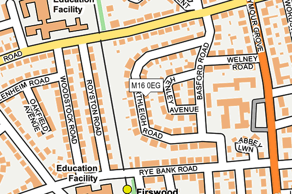 M16 0EG map - OS OpenMap – Local (Ordnance Survey)