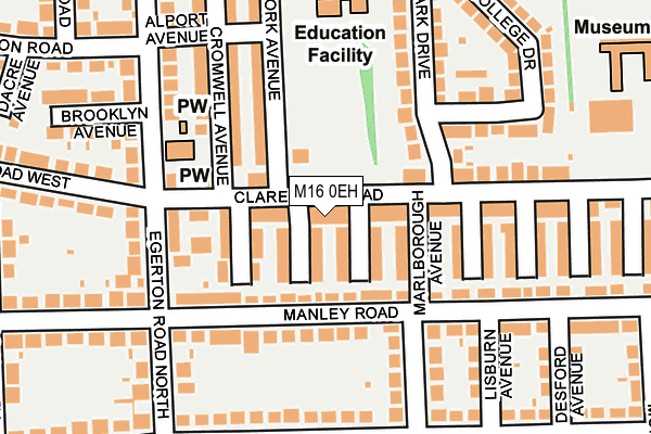 M16 0EH map - OS OpenMap – Local (Ordnance Survey)