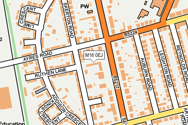 M16 0EJ map - OS OpenMap – Local (Ordnance Survey)