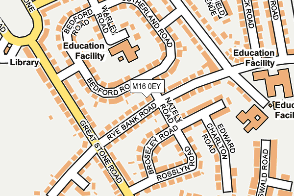 M16 0EY map - OS OpenMap – Local (Ordnance Survey)