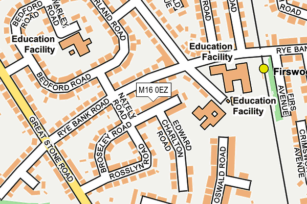 M16 0EZ map - OS OpenMap – Local (Ordnance Survey)