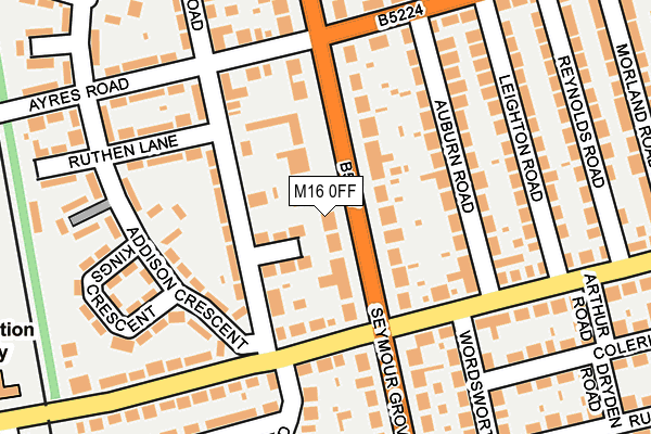 M16 0FF map - OS OpenMap – Local (Ordnance Survey)