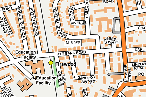 M16 0FP map - OS OpenMap – Local (Ordnance Survey)