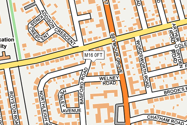 M16 0FT map - OS OpenMap – Local (Ordnance Survey)