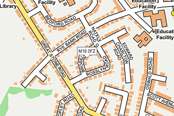 M16 0FZ map - OS OpenMap – Local (Ordnance Survey)