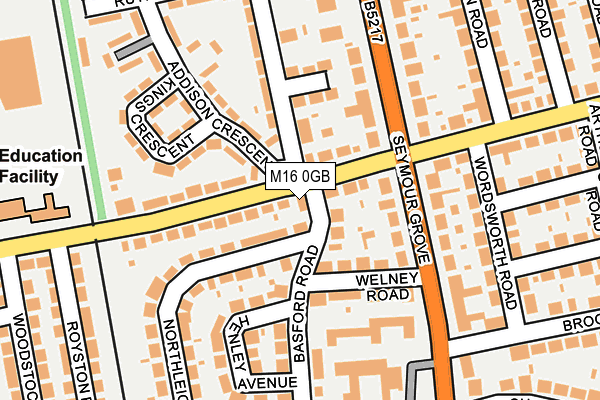M16 0GB map - OS OpenMap – Local (Ordnance Survey)