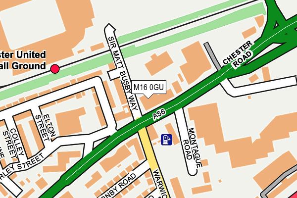 M16 0GU map - OS OpenMap – Local (Ordnance Survey)