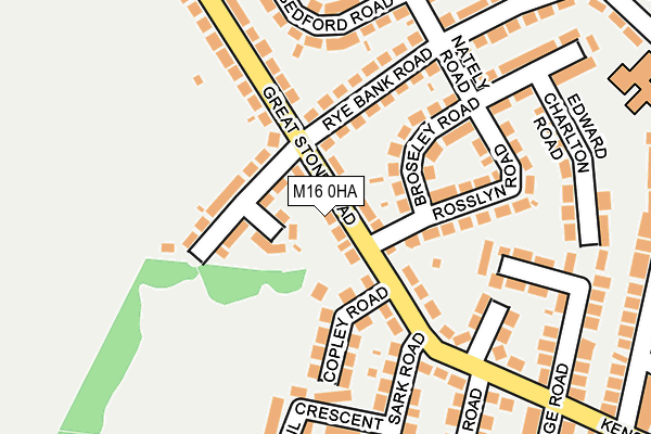 M16 0HA map - OS OpenMap – Local (Ordnance Survey)