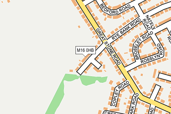 M16 0HB map - OS OpenMap – Local (Ordnance Survey)