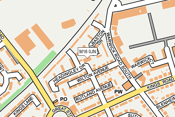 M16 0JN map - OS OpenMap – Local (Ordnance Survey)