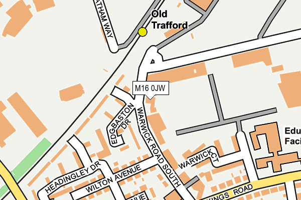 M16 0JW map - OS OpenMap – Local (Ordnance Survey)