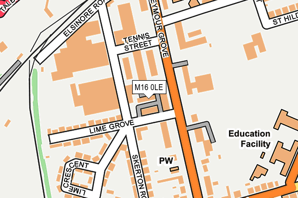 M16 0LE map - OS OpenMap – Local (Ordnance Survey)