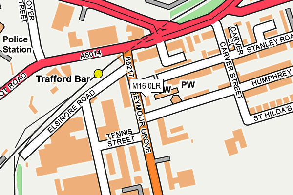 M16 0LR map - OS OpenMap – Local (Ordnance Survey)