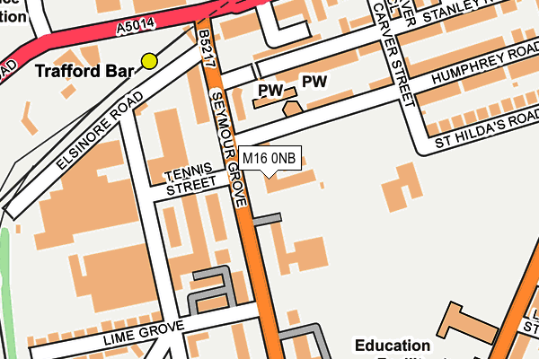 M16 0NB map - OS OpenMap – Local (Ordnance Survey)