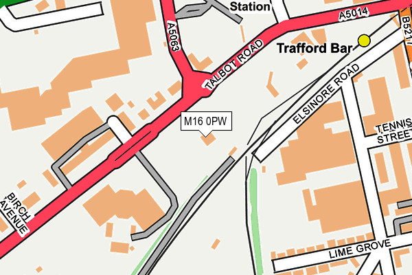 M16 0PW map - OS OpenMap – Local (Ordnance Survey)