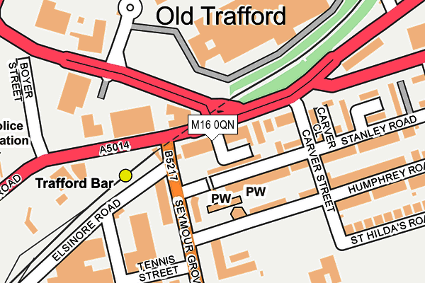 M16 0QN map - OS OpenMap – Local (Ordnance Survey)