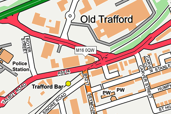 M16 0QW map - OS OpenMap – Local (Ordnance Survey)