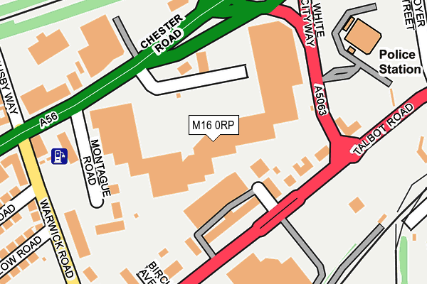 M16 0RP map - OS OpenMap – Local (Ordnance Survey)