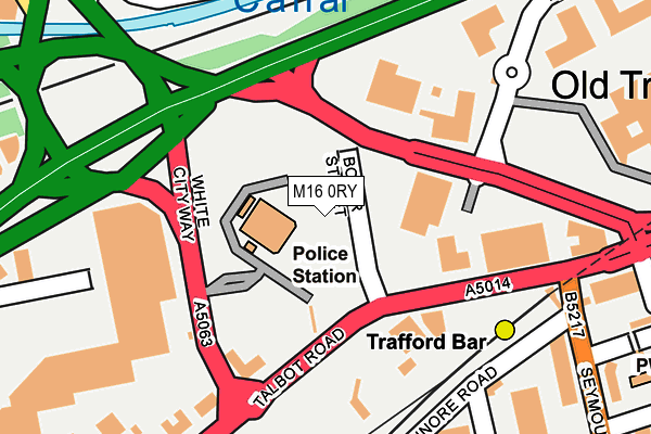 M16 0RY map - OS OpenMap – Local (Ordnance Survey)