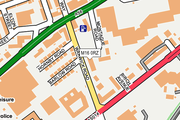 M16 0RZ map - OS OpenMap – Local (Ordnance Survey)