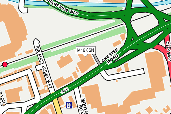 M16 0SN map - OS OpenMap – Local (Ordnance Survey)