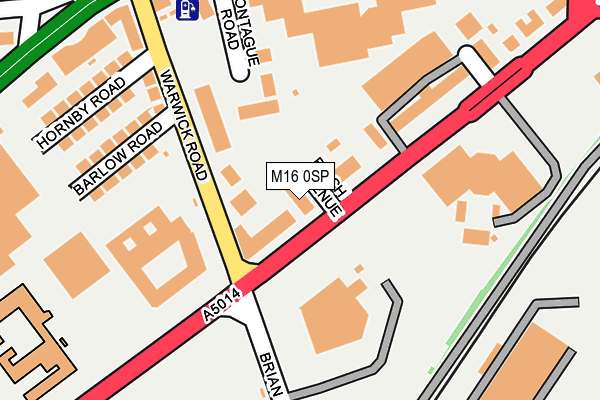 M16 0SP map - OS OpenMap – Local (Ordnance Survey)