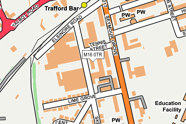 M16 0TR map - OS OpenMap – Local (Ordnance Survey)