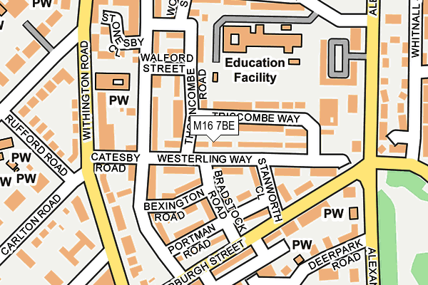 M16 7BE map - OS OpenMap – Local (Ordnance Survey)