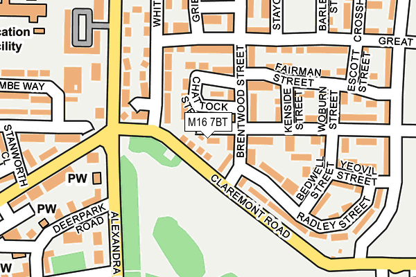 M16 7BT map - OS OpenMap – Local (Ordnance Survey)