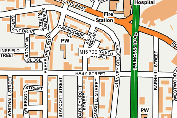 M16 7DE map - OS OpenMap – Local (Ordnance Survey)