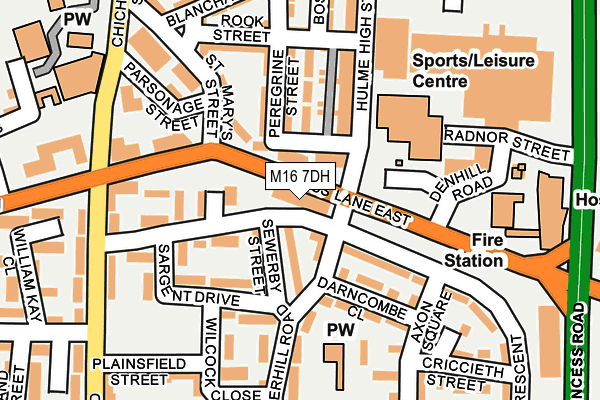 M16 7DH map - OS OpenMap – Local (Ordnance Survey)