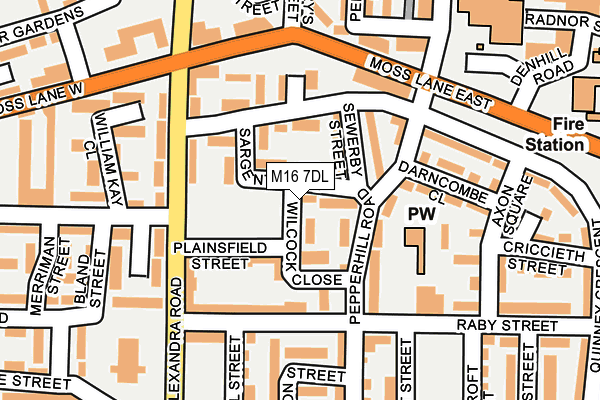 M16 7DL map - OS OpenMap – Local (Ordnance Survey)