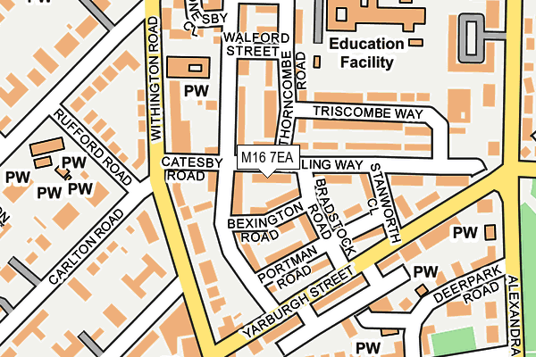 M16 7EA map - OS OpenMap – Local (Ordnance Survey)