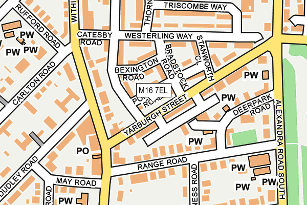 M16 7EL map - OS OpenMap – Local (Ordnance Survey)