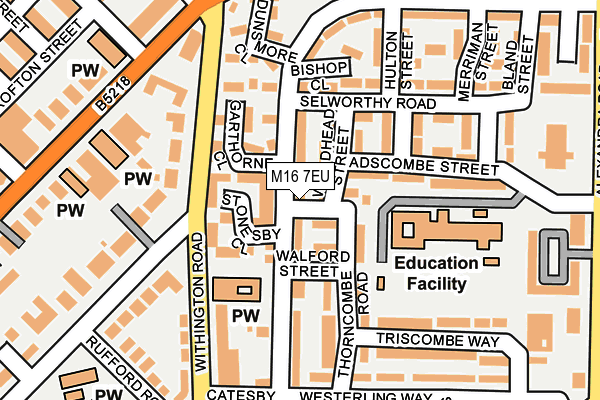 M16 7EU map - OS OpenMap – Local (Ordnance Survey)