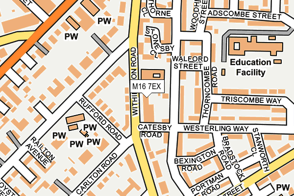 M16 7EX map - OS OpenMap – Local (Ordnance Survey)