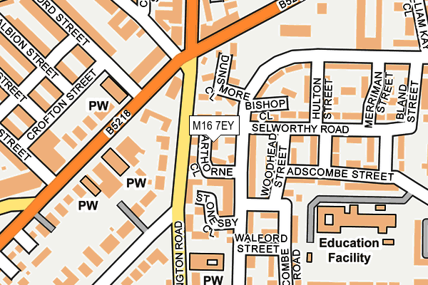 M16 7EY map - OS OpenMap – Local (Ordnance Survey)