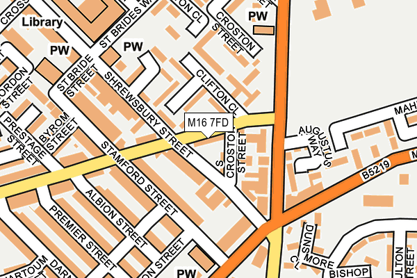 M16 7FD map - OS OpenMap – Local (Ordnance Survey)