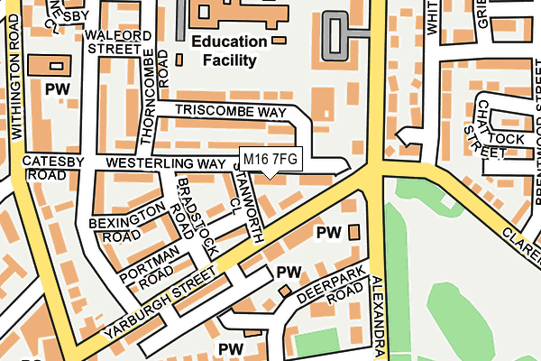 M16 7FG map - OS OpenMap – Local (Ordnance Survey)