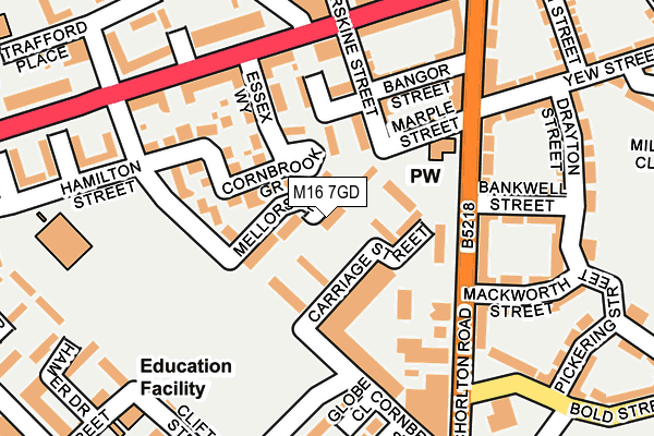 M16 7GD map - OS OpenMap – Local (Ordnance Survey)