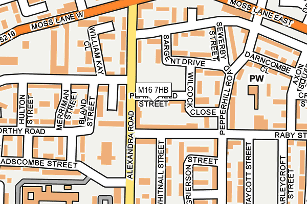 M16 7HB map - OS OpenMap – Local (Ordnance Survey)