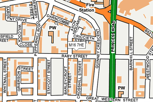 M16 7HE map - OS OpenMap – Local (Ordnance Survey)