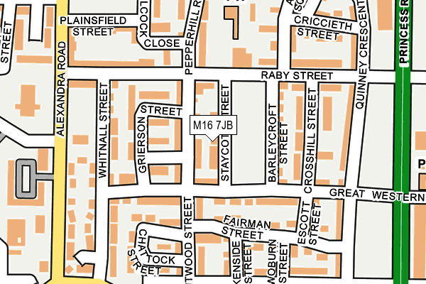 M16 7JB map - OS OpenMap – Local (Ordnance Survey)