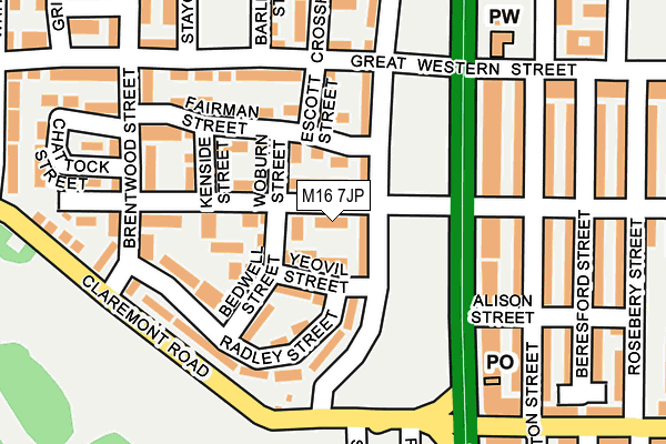 M16 7JP map - OS OpenMap – Local (Ordnance Survey)