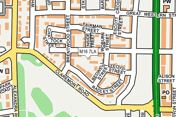 M16 7LA map - OS OpenMap – Local (Ordnance Survey)