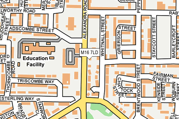 M16 7LD map - OS OpenMap – Local (Ordnance Survey)